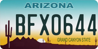 AZ license plate BFX0644