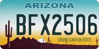 AZ license plate BFX2506