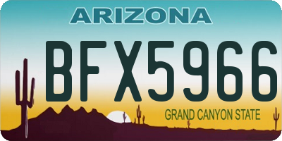 AZ license plate BFX5966