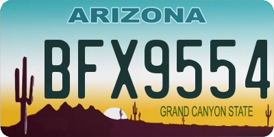 AZ license plate BFX9554