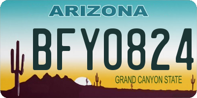 AZ license plate BFY0824