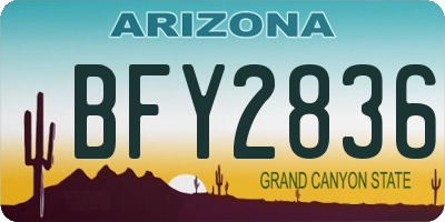 AZ license plate BFY2836