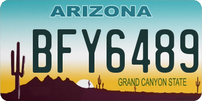 AZ license plate BFY6489