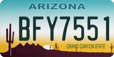 AZ license plate BFY7551