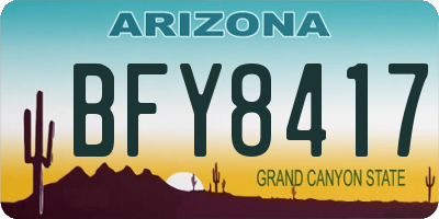 AZ license plate BFY8417