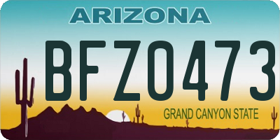 AZ license plate BFZ0473