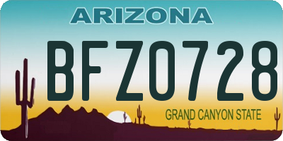 AZ license plate BFZ0728