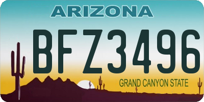 AZ license plate BFZ3496