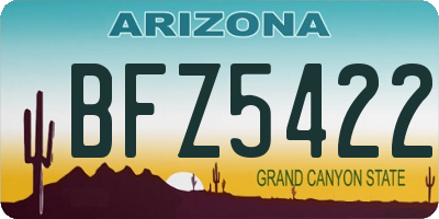 AZ license plate BFZ5422