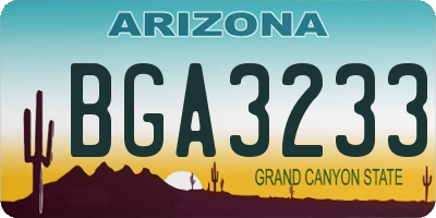 AZ license plate BGA3233