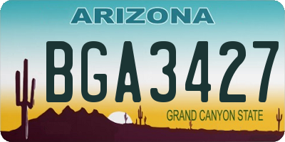 AZ license plate BGA3427