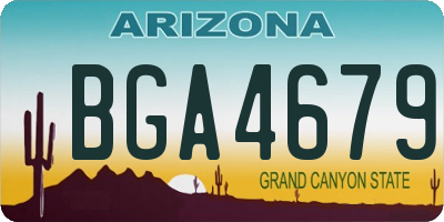 AZ license plate BGA4679