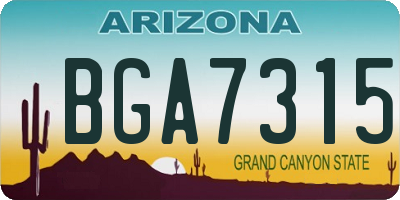 AZ license plate BGA7315