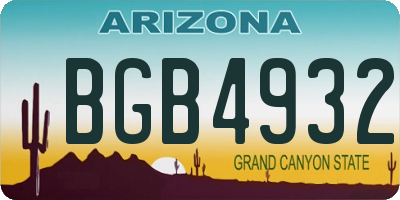 AZ license plate BGB4932