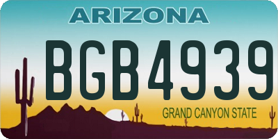 AZ license plate BGB4939