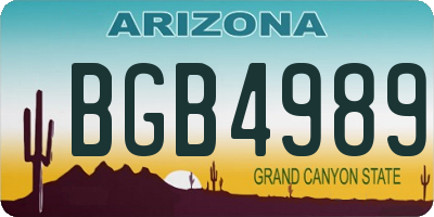 AZ license plate BGB4989