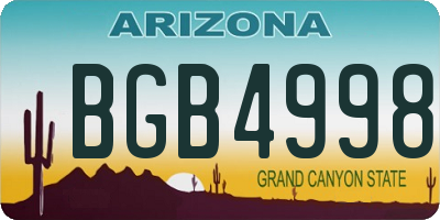 AZ license plate BGB4998