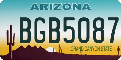 AZ license plate BGB5087