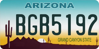 AZ license plate BGB5192