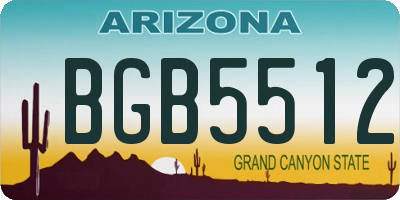 AZ license plate BGB5512