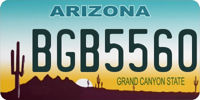 AZ license plate BGB5560