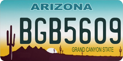 AZ license plate BGB5609