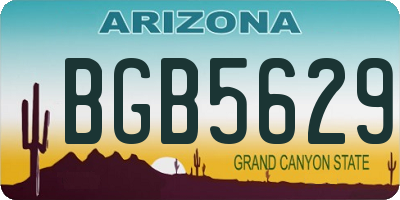 AZ license plate BGB5629