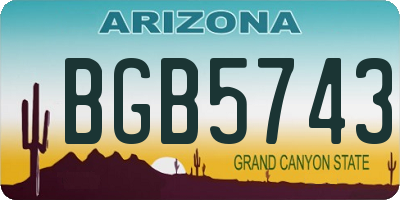 AZ license plate BGB5743