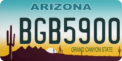 AZ license plate BGB5900