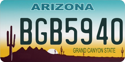 AZ license plate BGB5940