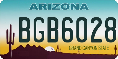 AZ license plate BGB6028