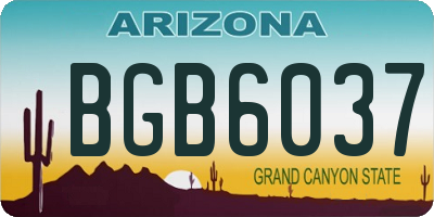 AZ license plate BGB6037