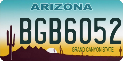 AZ license plate BGB6052