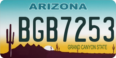 AZ license plate BGB7253