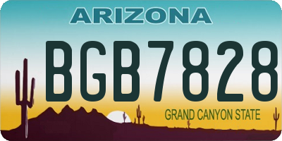 AZ license plate BGB7828