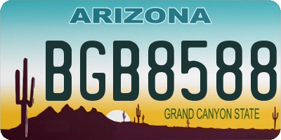 AZ license plate BGB8588
