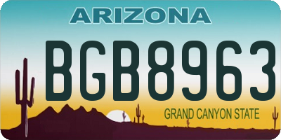 AZ license plate BGB8963