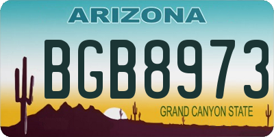 AZ license plate BGB8973
