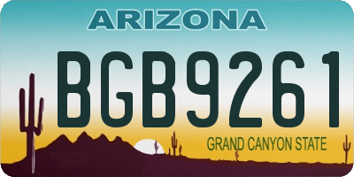 AZ license plate BGB9261