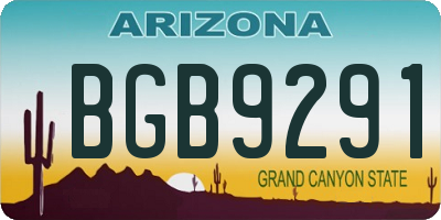 AZ license plate BGB9291
