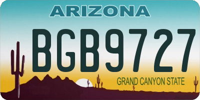 AZ license plate BGB9727