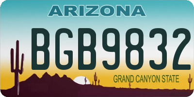 AZ license plate BGB9832