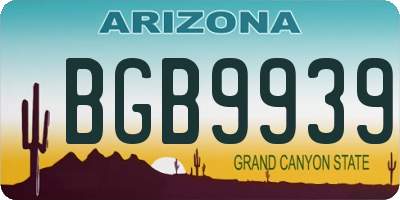 AZ license plate BGB9939