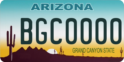 AZ license plate BGC0000