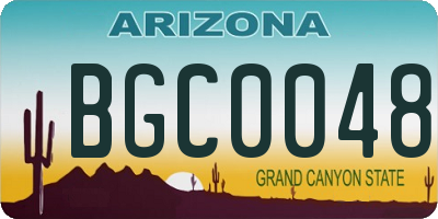 AZ license plate BGC0048
