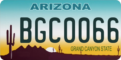 AZ license plate BGC0066