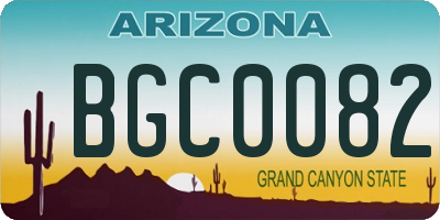 AZ license plate BGC0082