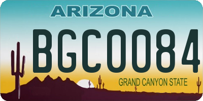 AZ license plate BGC0084