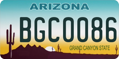 AZ license plate BGC0086