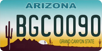 AZ license plate BGC0090